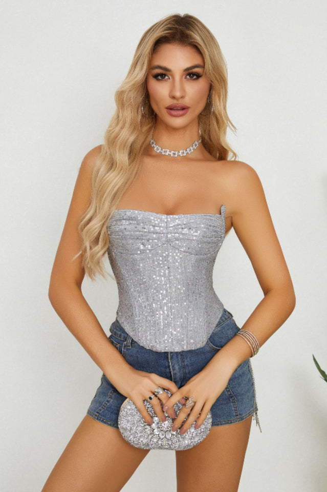 Sequin Strapless Bustier Top | Dress In Beauty Sequin Strapless Bustier Top | Dress In Beauty