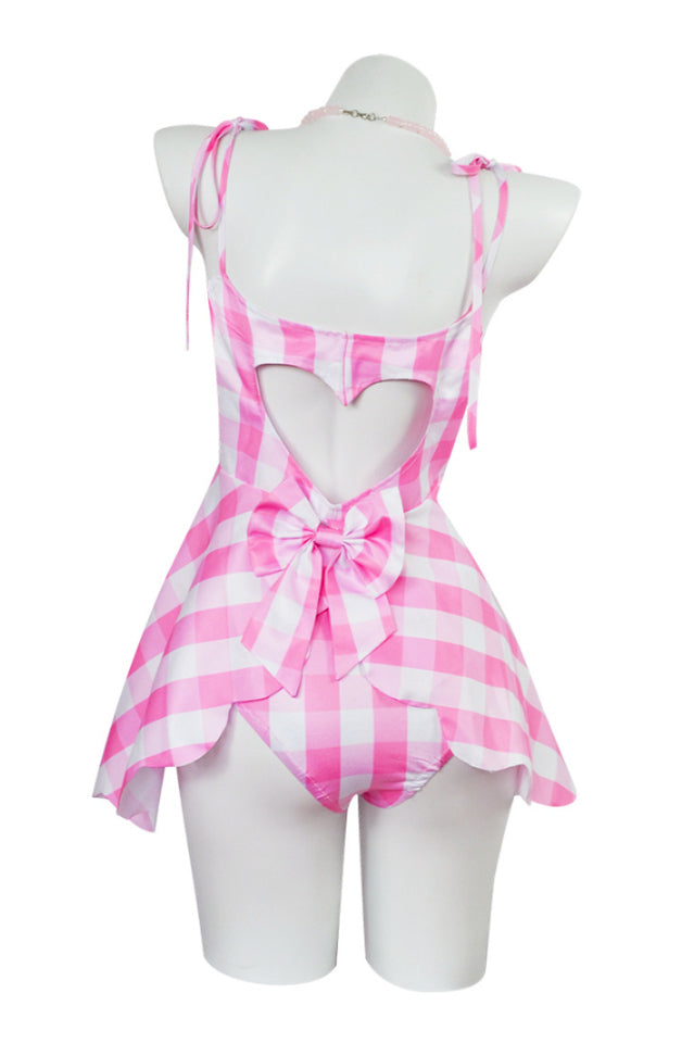 Barbie Movie Margot Pink Plaid Check Dress | Dress In Beauty Barbie Movie Margot Pink Plaid Check Dress | Dress In Beauty