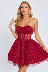 Strapless Corset Floral A Line Dress | Dress In Beauty Strapless Corset Floral A Line Dress | Dress In Beauty