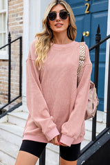 Round Neck Dropped Shoulder Sweatshirt | Dress In Beauty Round Neck Dropped Shoulder Sweatshirt | Dress In Beauty