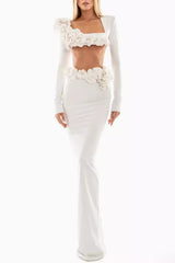 Flower Detail Two Piece Maxi Dress | Dress In Beauty Flower Detail Two Piece Maxi Dress | Dress In Beauty