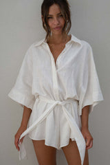 Loose Sleeve Tie Waist Romper | Dress In Beauty Loose Sleeve Tie Waist Romper | Dress In Beauty