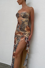 Animal Print Cut-Out Detailed Maxi Dress | Dress In Beauty Animal Print Cut-Out Detailed Maxi Dress | Dress In Beauty