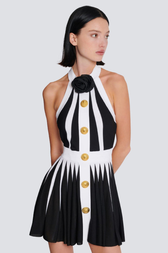 Backless Knit Dress With Rose Detail | Dress In Beauty Backless Knit Dress With Rose Detail | Dress In Beauty