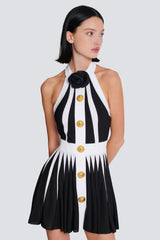 Backless Knit Dress With Rose Detail | Dress In Beauty Backless Knit Dress With Rose Detail | Dress In Beauty