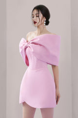 Adah Pink Bowknot Mini Corset Dress | Dress In Beauty Adah Pink Bowknot Mini Corset Dress | Dress In Beauty