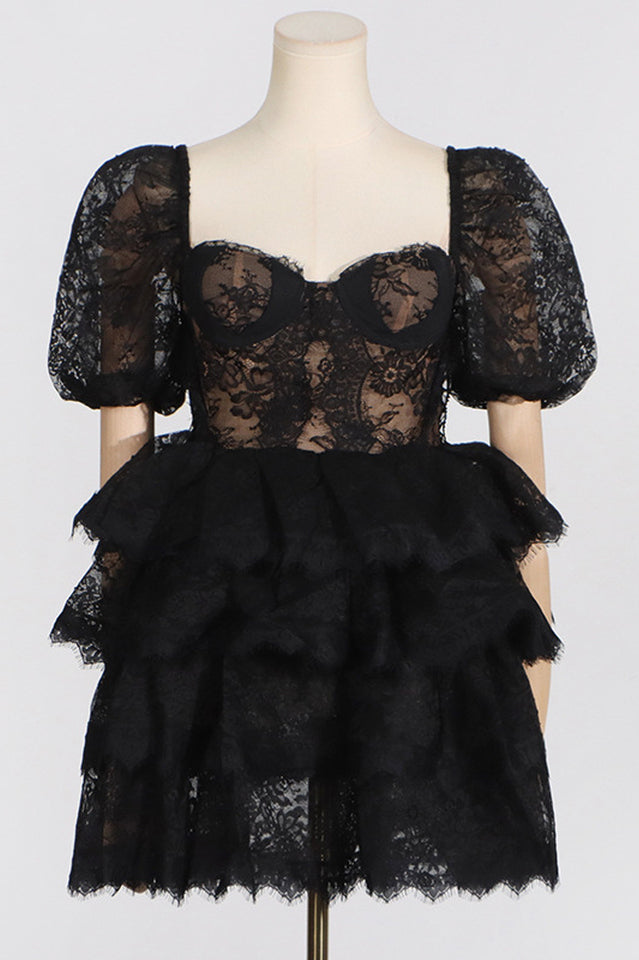 Alix Puff Shoulder Tiered Mini Dress | Dress In Beauty Alix Puff Shoulder Tiered Mini Dress | Dress In Beauty