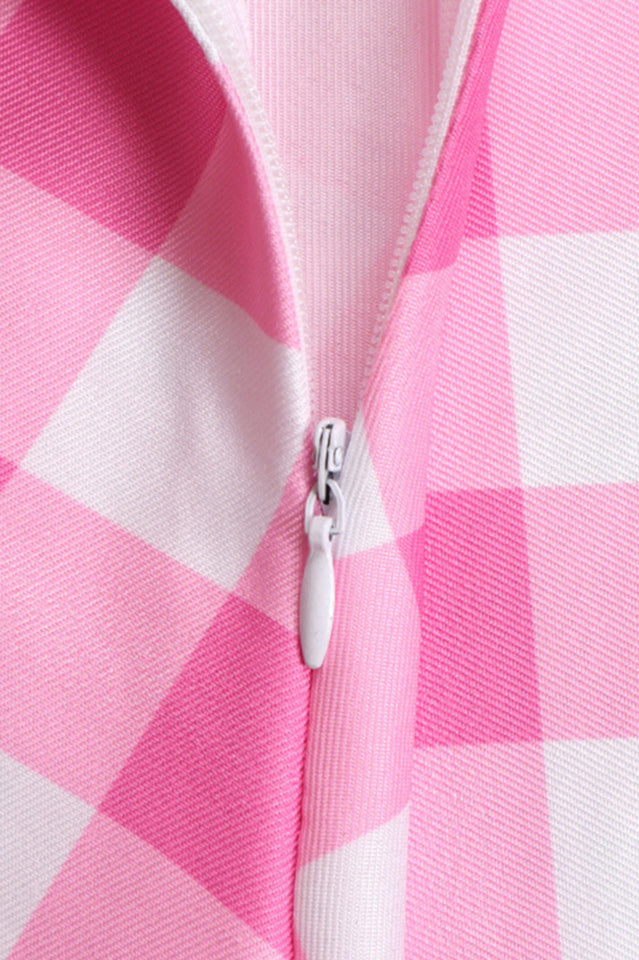 Barbie Movie Margot Pink Plaid Check Dress | Dress In Beauty Barbie Movie Margot Pink Plaid Check Dress | Dress In Beauty