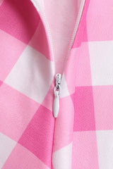 Barbie Movie Margot Pink Plaid Check Dress | Dress In Beauty Barbie Movie Margot Pink Plaid Check Dress | Dress In Beauty