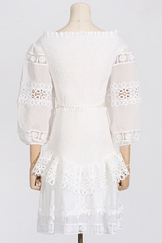 Raina White One-Shoulder Embroidered Set | Dress In Beauty Raina White One-Shoulder Embroidered Set | Dress In Beauty