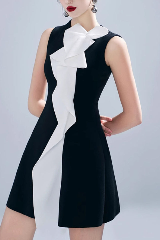 Contrast Color Patchwork Ruffle Mini Dress | Dress In Beauty Contrast Color Patchwork Ruffle Mini Dress | Dress In Beauty