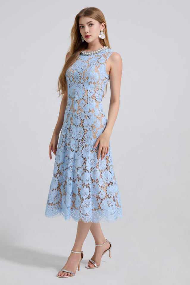 Ariana Floral Lace Sleeveless Midi Dress | Dress In Beauty Ariana Floral Lace Sleeveless Midi Dress | Dress In Beauty