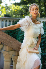 Off Shoulder Dotted Tulle Maxi Dress | Dress In Beauty Off Shoulder Dotted Tulle Maxi Dress | Dress In Beauty