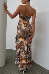 Animal Print Cut-Out Detailed Maxi Dress | Dress In Beauty Animal Print Cut-Out Detailed Maxi Dress | Dress In Beauty