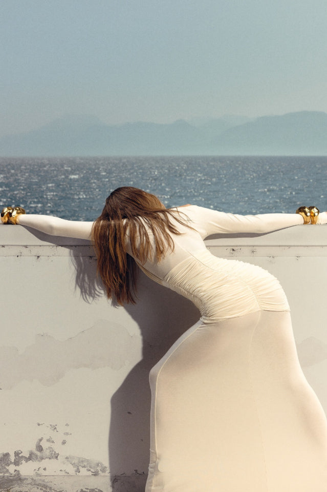 Long Sleeve Draped Mesh Maxi Dress | Dress In Beauty Long Sleeve Draped Mesh Maxi Dress | Dress In Beauty