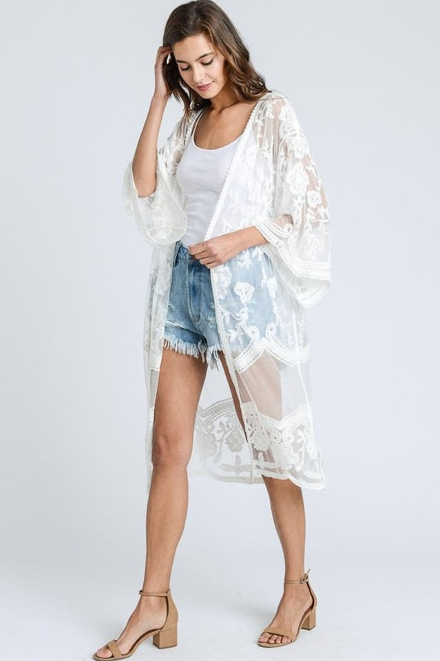 Hollow Out Lace Kimono Cover Up | Dress In Beauty Hollow Out Lace Kimono Cover Up | Dress In Beauty