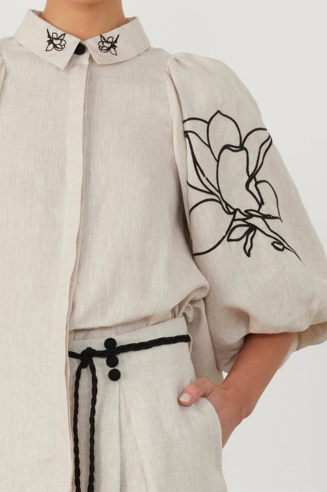 Lola Linen Embroidery Shirt + Pants Set | Dress In Beauty Lola Linen Embroidery Shirt + Pants Set | Dress In Beauty