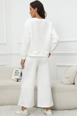 Textured Long Sleeve Top & Pants Set | Dress In Beauty Textured Long Sleeve Top & Pants Set | Dress In Beauty