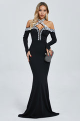 Halter Pearl Crystal-Trim Gown | Dress In Beauty Halter Pearl Crystal-Trim Gown | Dress In Beauty