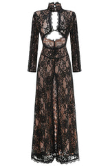 Mock Cut Out Lace Gown | Dress In Beauty Mock Cut Out Lace Gown | Dress In Beauty