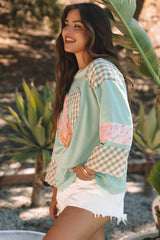 Floral Patchwork Heart Long Sleeve Top | Dress In Beauty Floral Patchwork Heart Long Sleeve Top | Dress In Beauty