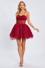 Strapless Corset Floral A Line Dress | Dress In Beauty Strapless Corset Floral A Line Dress | Dress In Beauty