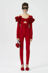 Floral Appliquéd Ruched Crop Top | Dress In Beauty Floral Appliquéd Ruched Crop Top | Dress In Beauty