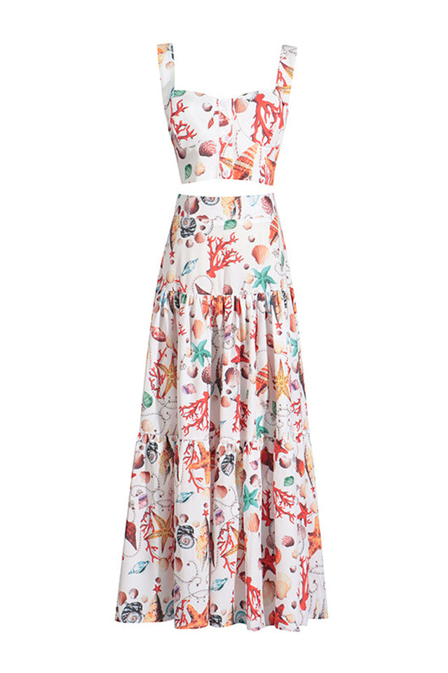 Capri Printed Crop Top & Skirt Set | Dress In Beauty Capri Printed Crop Top & Skirt Set | Dress In Beauty