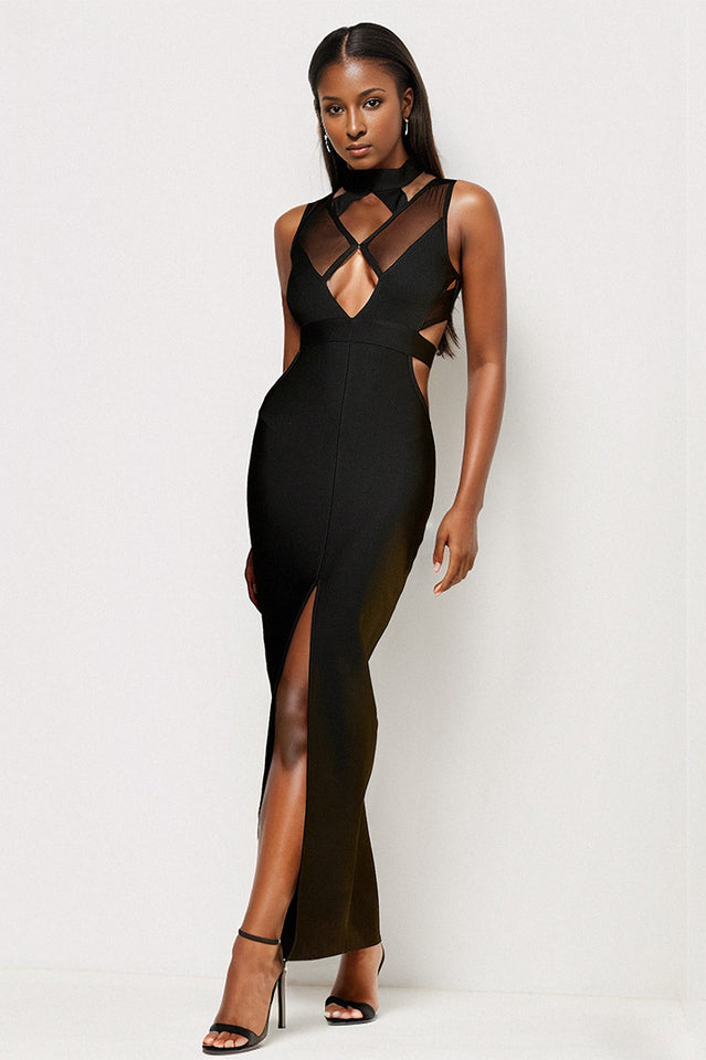 Simone Black Bandage Long Dress | Dress In Beauty Simone Black Bandage Long Dress | Dress In Beauty