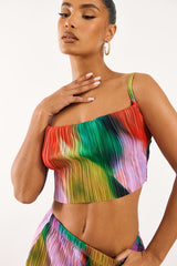 Plisse Strappy Cow Neck Top + Skirt Set | Dress In Beauty Plisse Strappy Cow Neck Top + Skirt Set | Dress In Beauty