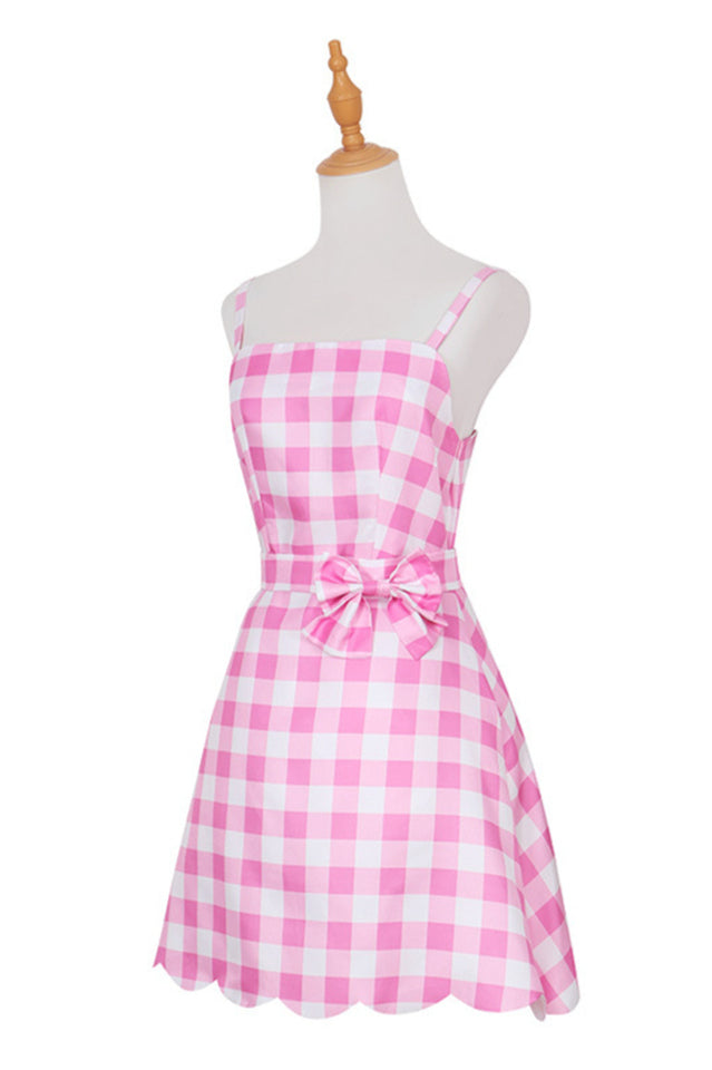 Barbie Movie Margot Pink Plaid Check Dress | Dress In Beauty Barbie Movie Margot Pink Plaid Check Dress | Dress In Beauty