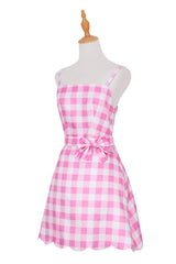 Barbie Movie Margot Pink Plaid Check Dress | Dress In Beauty Barbie Movie Margot Pink Plaid Check Dress | Dress In Beauty
