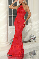 Halter 3D Floral Embroidered Gown | Dress In Beauty Halter 3D Floral Embroidered Gown | Dress In Beauty