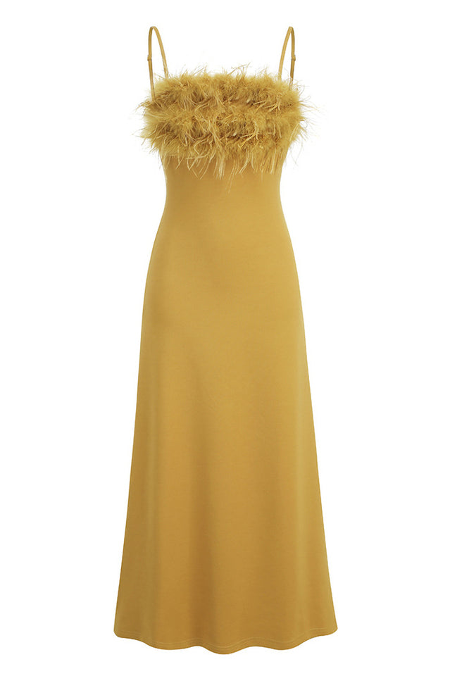 Leighton Yellow Feather Maxi Dress | Dress In Beauty Leighton Yellow Feather Maxi Dress | Dress In Beauty
