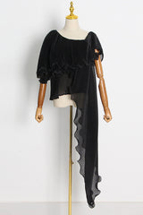 Ruffled Asymmetrical Hem Top & Pants Set | Dress In Beauty Ruffled Asymmetrical Hem Top & Pants Set | Dress In Beauty