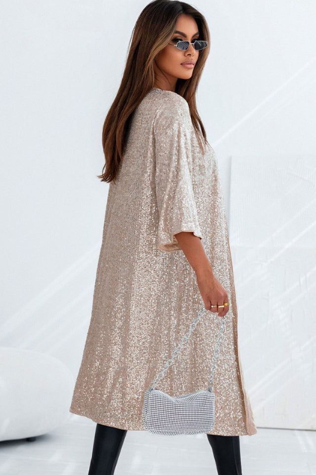Sequin Open Front Duster Cardigan | Dress In Beauty Sequin Open Front Duster Cardigan | Dress In Beauty