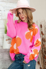 Jesminda Flower Pattern Slouchy Sweater | Dress In Beauty Jesminda Flower Pattern Slouchy Sweater | Dress In Beauty