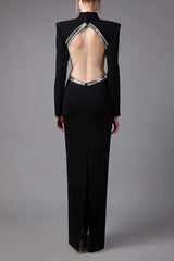 Crystal Trim Cut Out Crepe Maxi Dress | Dress In Beauty Crystal Trim Cut Out Crepe Maxi Dress | Dress In Beauty