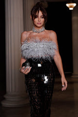 Aleyna Feather Top + Sequin Skirt Set | Dress In Beauty Aleyna Feather Top + Sequin Skirt Set | Dress In Beauty