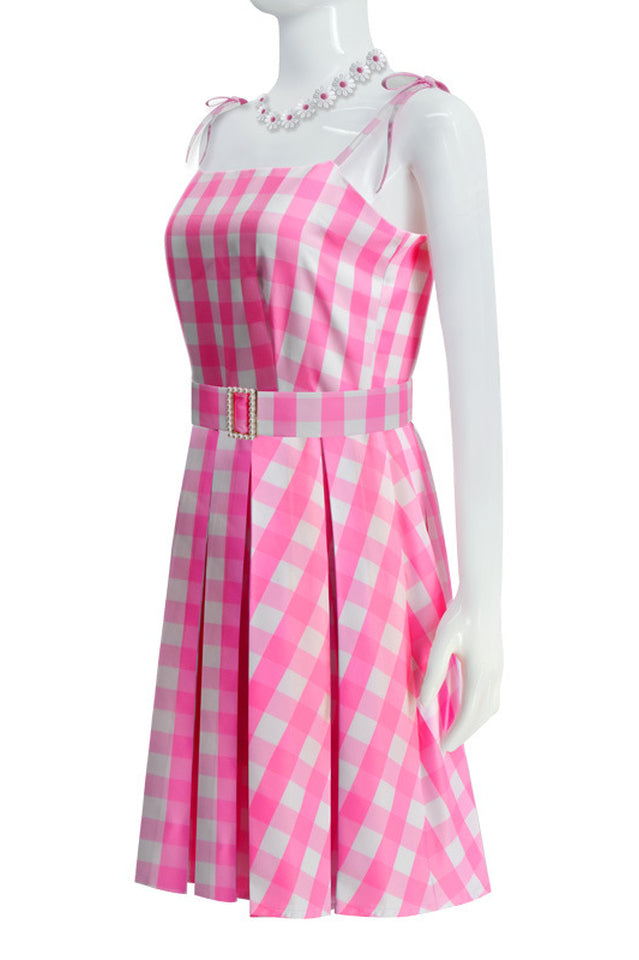Barbie Movie Margot Pink Plaid Check Dress | Dress In Beauty Barbie Movie Margot Pink Plaid Check Dress | Dress In Beauty