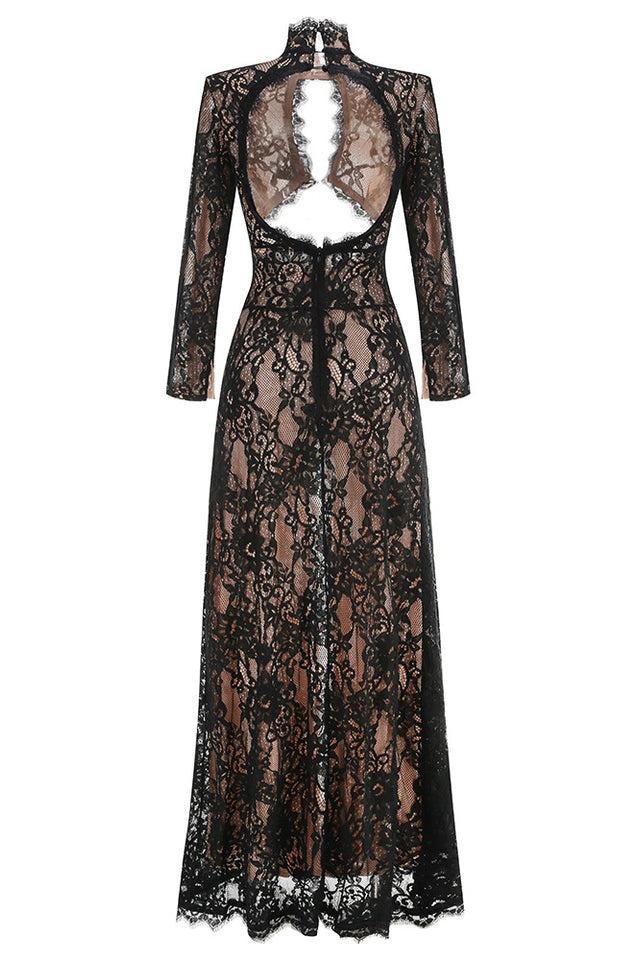 Mock Cut Out Lace Gown | Dress In Beauty Mock Cut Out Lace Gown | Dress In Beauty