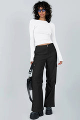 Backless Round Neck Long Sleeve Blouse | Dress In Beauty Backless Round Neck Long Sleeve Blouse | Dress In Beauty