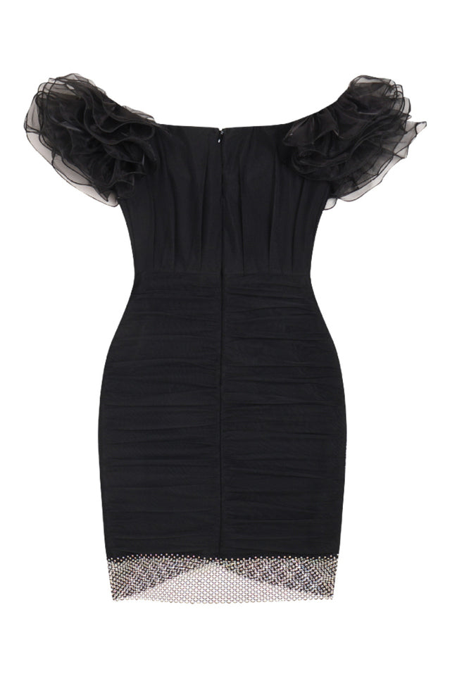 Darcy Ruffle Mesh Crystal Diamante Mini Dress | Dress In Beauty Darcy Ruffle Mesh Crystal Diamante Mini Dress | Dress In Beauty