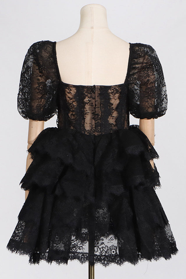 Alix Puff Shoulder Tiered Mini Dress | Dress In Beauty Alix Puff Shoulder Tiered Mini Dress | Dress In Beauty