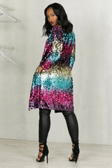 Colorful Mid-Length Sequin Cardigan | Dress In Beauty Colorful Mid-Length Sequin Cardigan | Dress In Beauty