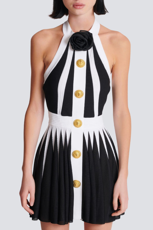 Backless Knit Dress With Rose Detail | Dress In Beauty Backless Knit Dress With Rose Detail | Dress In Beauty