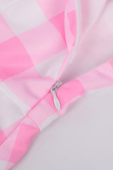 Barbie Movie Margot Pink Plaid Check Dress | Dress In Beauty Barbie Movie Margot Pink Plaid Check Dress | Dress In Beauty