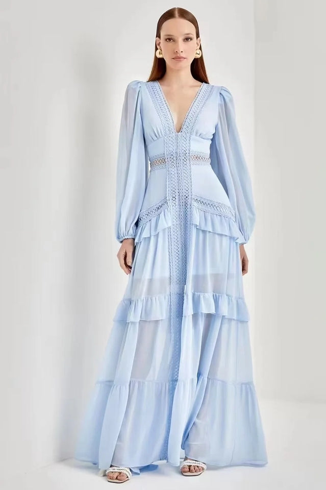 Lorie Long Sleeve Ruffle Gown | Dress In Beauty Lorie Long Sleeve Ruffle Gown | Dress In Beauty