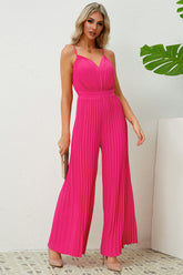 V Neck Pleated Jumpsuit | Dress In Beauty
