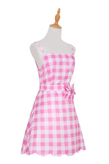 Barbie Movie Margot Pink Plaid Check Dress | Dress In Beauty Barbie Movie Margot Pink Plaid Check Dress | Dress In Beauty